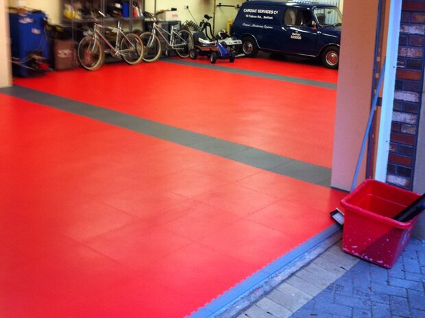 PVC Kliktegel BoSepta met noppen rood