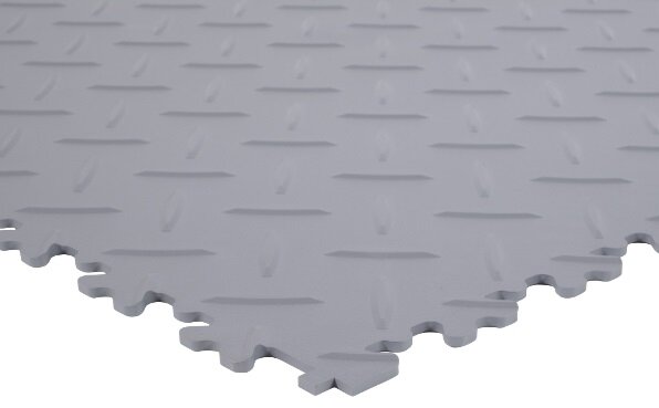 PVC Kliktegel BoSepta met traanplaatmotief grijs