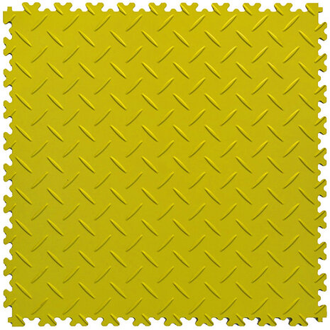 PVC Kliktegel BoSepta met traanplaatmotief geel