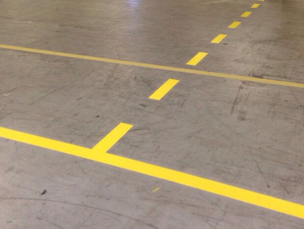 Vloermarkeringstape extra dun Thinstripe 75 mm geel