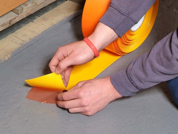 Vloermarkeringstape extra dun Thinstripe 100 mm oranje