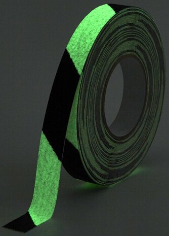 Glow in Dark Antisliptape gestreept 25 mm