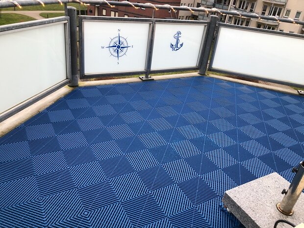 BoDeck Grid balkontegels 18 mm&ndash; open kliktegels blauw
