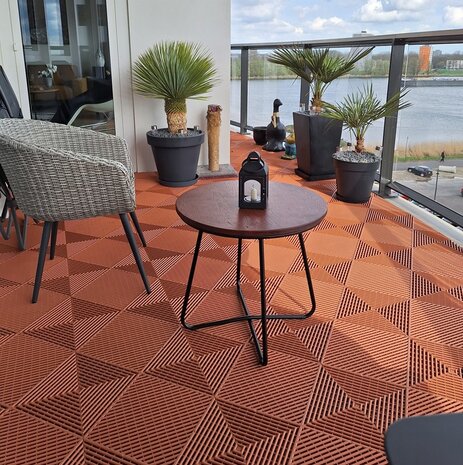 BoDeck Classic balkonvloeren 18 mm &ndash; open kliktegels | Rood