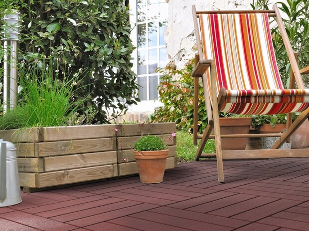 BoFudra balkonvloer 12 mm-houtlook- zwart