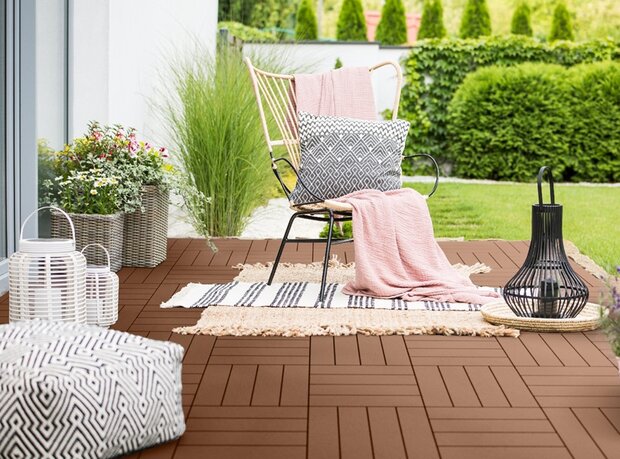 BoFudra balkonvloer 12 mm-houtlook- zwart