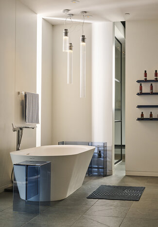 Tapis de douche et salle de bain WaterHog Fingerprint Blue