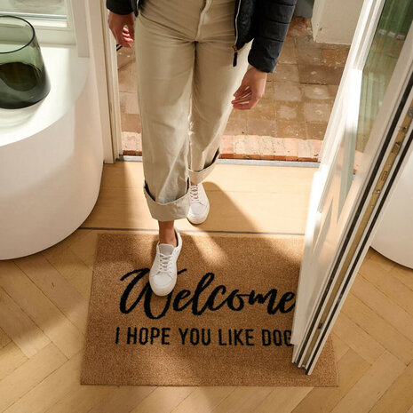 ColorStar- I Hope you like dogs- binnendeurmat-kameel-60x85 cm