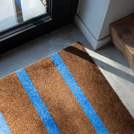 ColorStar- Lines- binnendeurmat-bruin-koningsblauw-85x115cmm