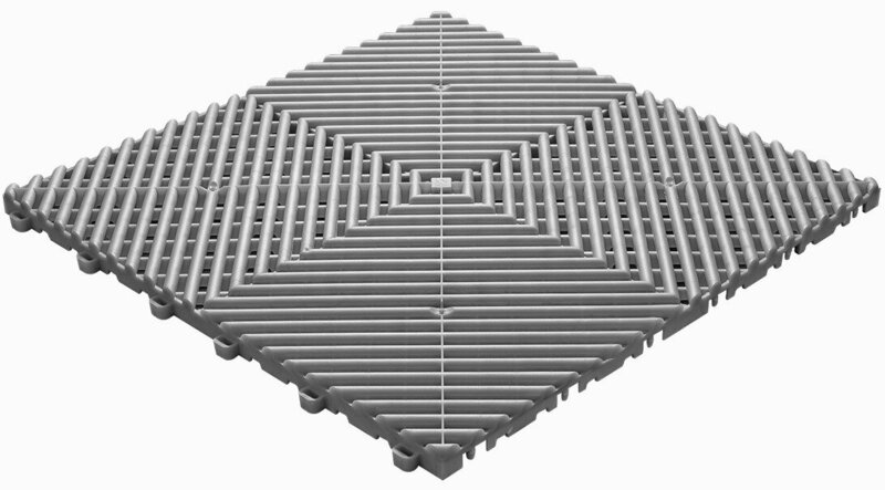 BoDeck balkonvloeren 18 mm &ndash; open kliktegels-afgerond | Grijs