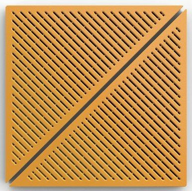 Kunststof kliktegel, driehoekig, open structuur, vlakke ribben BoTrio okergeel Kunststof kliktegel, driehoekig, open structuur, vlakke ribben BoTrio okergeel