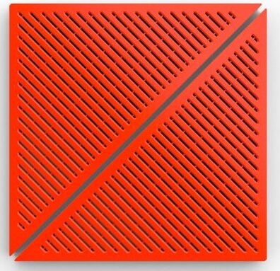 Kunststof kliktegel, driehoekig, open structuur, vlakke ribben BoTrio rood Kunststof kliktegel, driehoekig, open structuur, vlakke ribben BoTrio rood