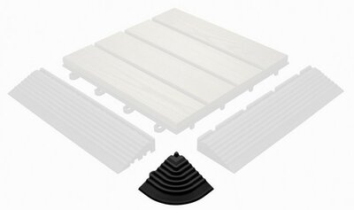 Afwerkrand hoekstuk voor 28 mm kliktegels Afwerkrand hoekstuk voor 28 mm kliktegels