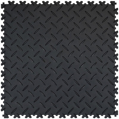 PVC kliktegel 7 mm traanplaatlook BoSepta zwart PVC kliktegel 7 mm traanplaatlook BoSepta zwart