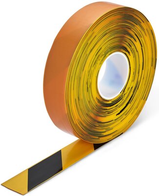 Vloermarkeringstape extra dun Thinstripe 50 mm geel-zwart