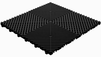 BoDeck Standard Balkonvloertegel – Open Drainage Kliktegel (PP)| Zwart