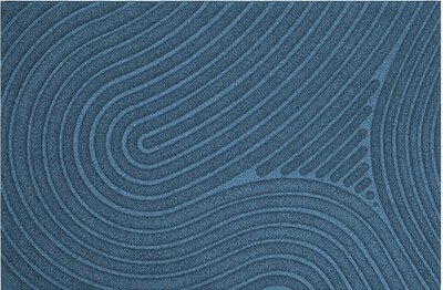 Douche-badkamermat WaterHog Fingerprint Blauw 55x85 cm