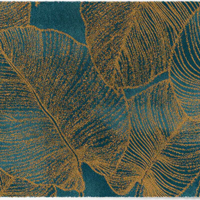 ColorStar Botanica binnendeurmat-turkoois- 85x150 cm